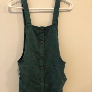 Corduroy Button Up Overall Dress